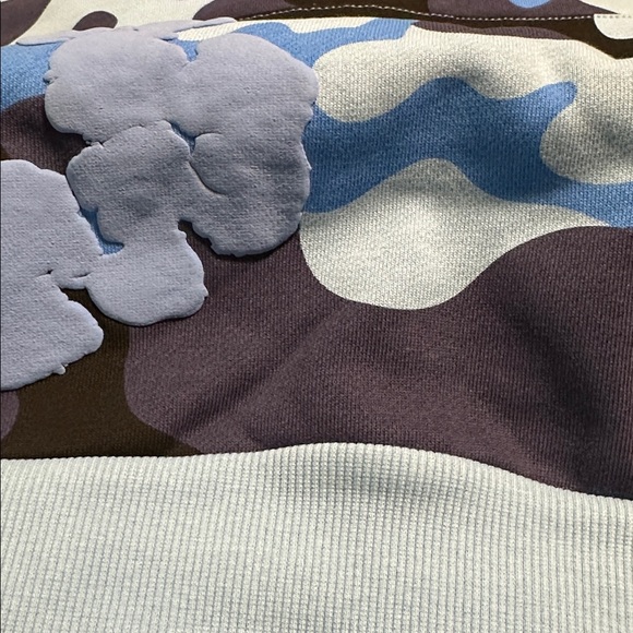 Denim Tears Blue Camo Cotton Wreath All-Over Print Hoodie Size M - Picture 5 of 6